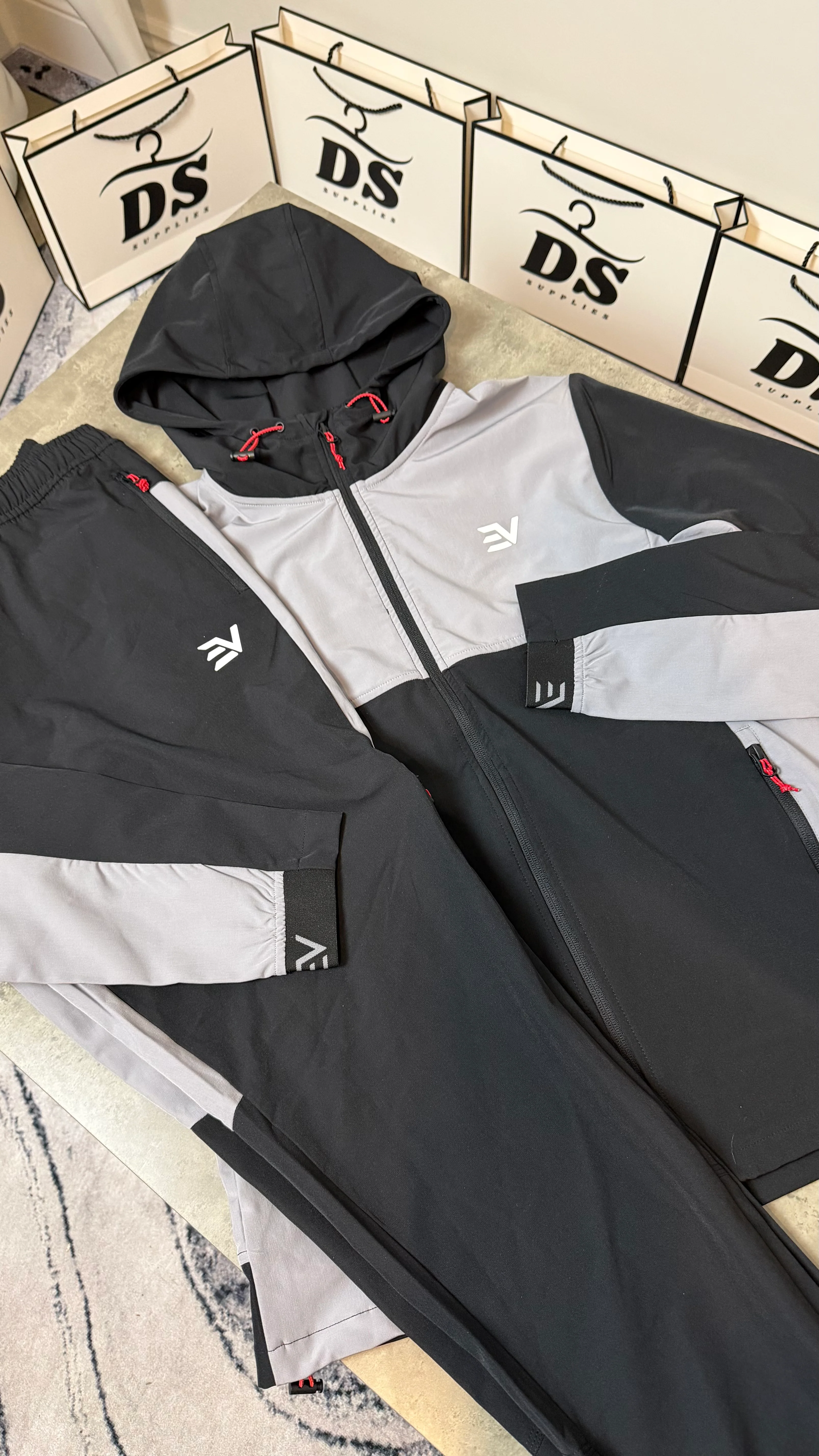 ENVI DYNAMIC TRACKSUIT JACKET/PANT - BLACK/GREY/RED - Image 3