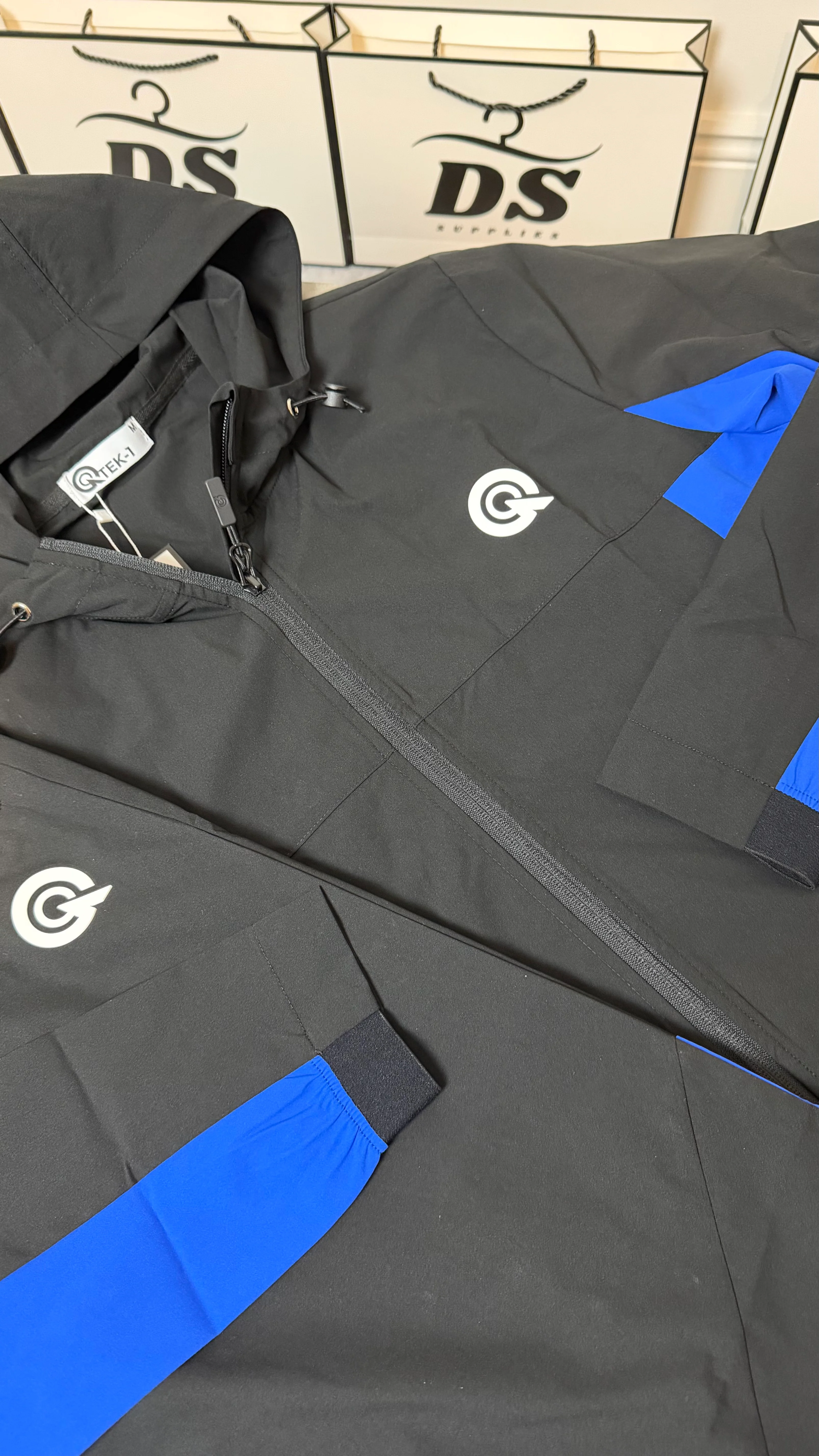 QTEK PULSE TRACKSUIT JACKET/PANTS - BLACK/BLUE - Image 3