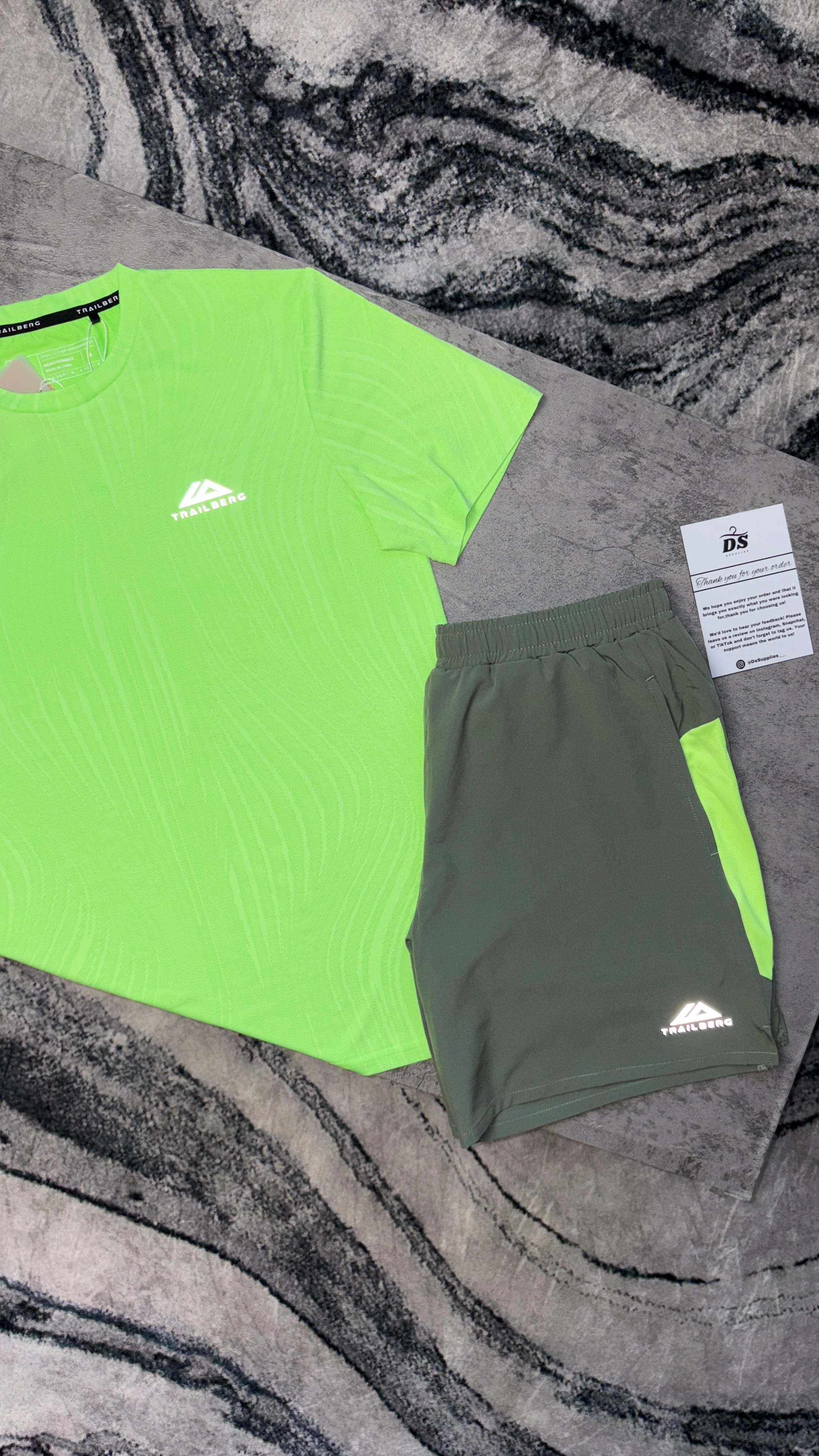 Trailberg Vertex Jacquard Twinset-‘Neon Lime/Pine Dust’ - Image 3